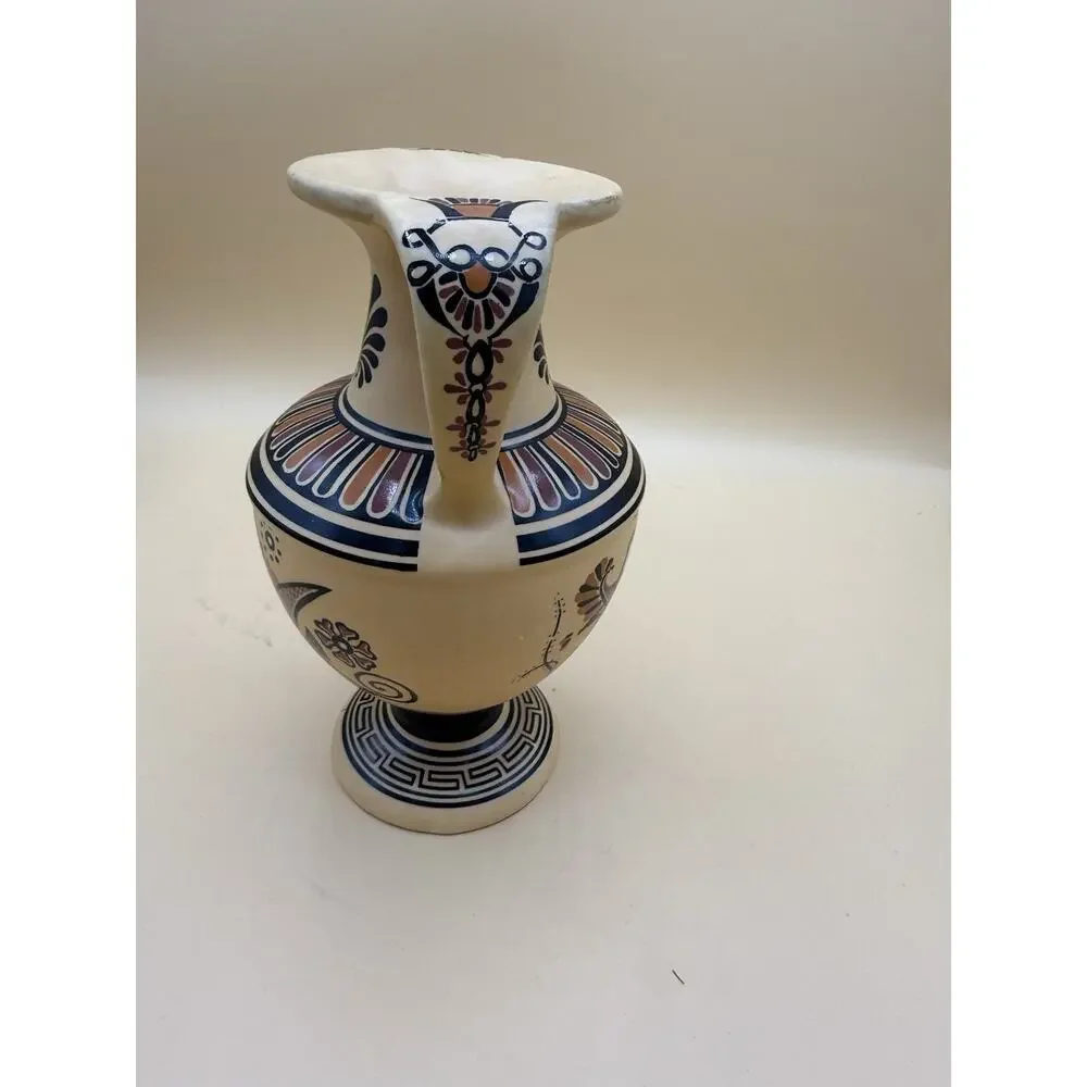 Vintage Handmade Greek Pottery Amphora Vase Ulysses Sirens British Museum 8”